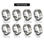 font options for inside engraving on gray adjustable wrench rings