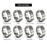 font options for inside engraving on gray adjustable wrench rings