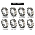 font options for inside engraving on grey adjustable wrench rings