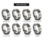 font options for inside engraving on gray adjustable wrench rings