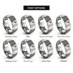 font options for inside engraving on grey adjustable wrench rings