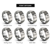 font options for inside engraving on grey adjustable wrench rings