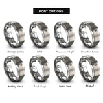 font options for inside engraving on grey adjustable wrench rings