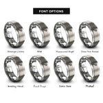 font options for inside engraving on grey adjustable wrench rings