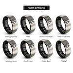 font options for inside engraving on black & gray admiralty anchor rope rings