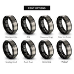 font options for inside engraving on black & grey admiralty anchor rope rings