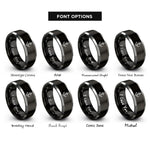 font options for inside engraving on black & silver admiralty anchor rope rings