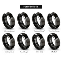font options for inside engraving on black & silver admiralty anchor rope rings