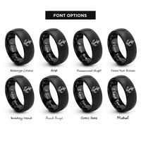 font options for inside engraving on black admiralty anchor rope rings