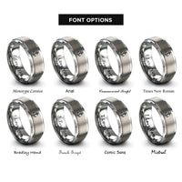 font options for inside engraving on grey admiralty anchor rope rings