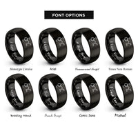 font options for inside engraving on black adrenaline epinephrine molecule rings