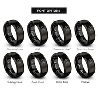 font options for inside engraving on black adrenaline epinephrine molecule rings