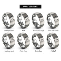font options for inside engraving on gray adrenaline epinephrine molecule rings
