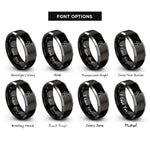 font options for inside engraving on black & grey adrenaline molecule rings