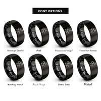 font options for inside engraving on black adrenaline molecule rings