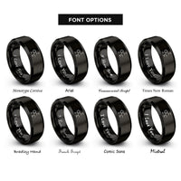 font options for inside engraving on black adrenaline molecule rings