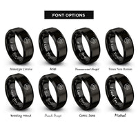 font options for inside engraving on black adventure patch rings