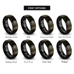 font options for inside engraving on gunmetal & black adventure patch rings