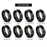 font options for inside engraving on black & gray aether quintessence rings