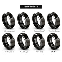font options for inside engraving on black & gray aether quintessence rings