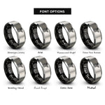 font options for inside engraving on black & gray aether quintessence rings