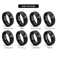 font options for inside engraving on black aether quintessence rings