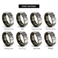 font options for inside engraving on gunmetal & grey aether quintessence rings