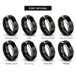 font options for inside engraving on black & gray africa rings