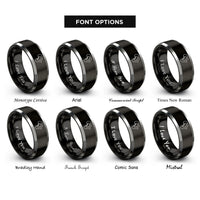 font options for inside engraving on black & gray africa rings