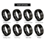 font options for inside engraving on black africa rings
