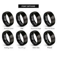 font options for inside engraving on black africa rings