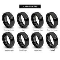 font options for inside engraving on black africa rings