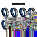 font options for inside engraving on blue & grey africa rings