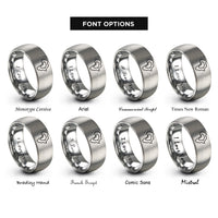 font options for inside engraving on gray africa rings