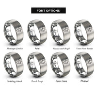 font options for inside engraving on silver africa rings