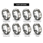 font options for inside engraving on silver africa rings