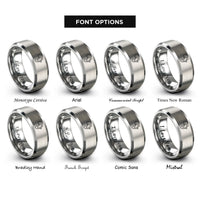 font options for inside engraving on silver africa rings