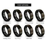 font options for inside engraving on gunmetal & black africa rings