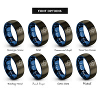 font options for inside engraving on gunmetal & blue africa rings