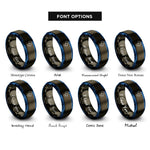 font options for inside engraving on gunmetal & blue africa rings