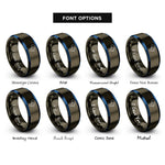 font options for inside engraving on gunmetal & blue africa rings