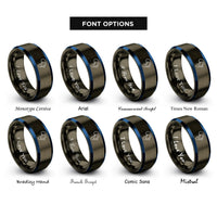 font options for inside engraving on gunmetal & blue africa rings