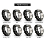 font options for inside engraving on black & gray africa silhouettes rings