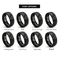 font options for inside engraving on black africa silhouettes rings