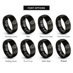 font options for inside engraving on black africa silhouettes rings