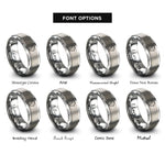 font options for inside engraving on gray africa silhouettes rings