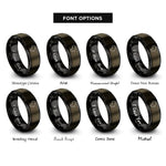 font options for inside engraving on gunmetal & black africa silhouettes rings
