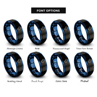 font options for inside engraving on black & blue africa stamp rings