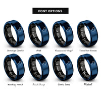 font options for inside engraving on black & blue africa stamp rings