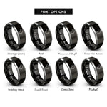 font options for inside engraving on black & silver africa stamp rings